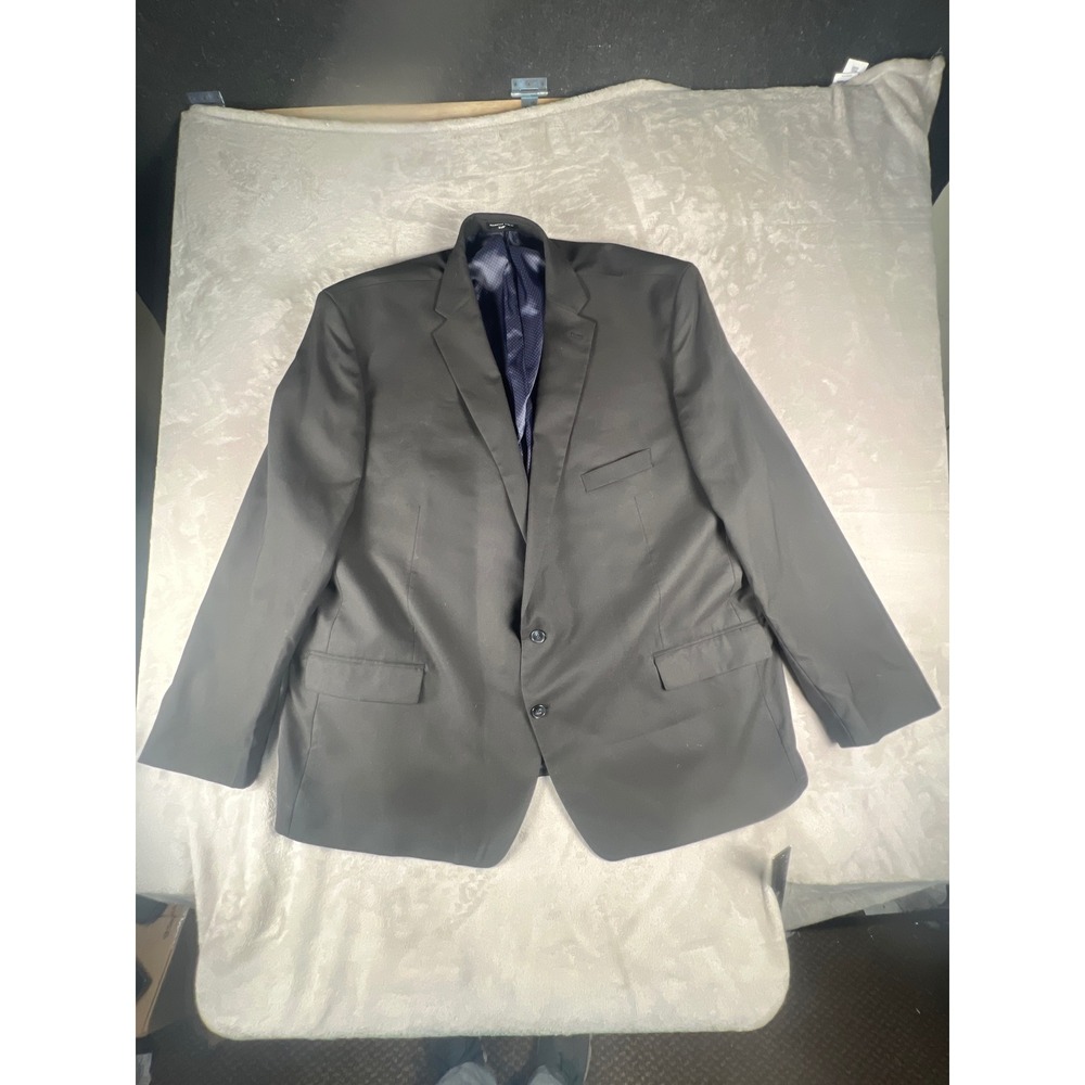 Shaquille O'Neal XLG Mens 58L Black Two Button Blazer Sports Coat Stretch Suit